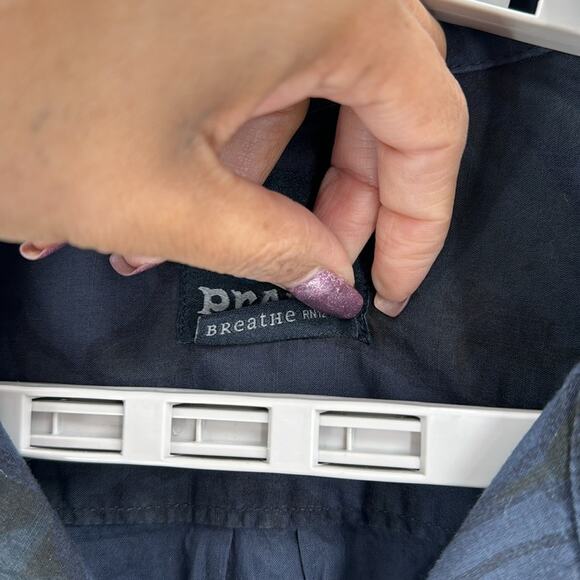 Prana Caplan shirt muted tropical print button down short sleeve cotton size XL - Picture 7 of 8